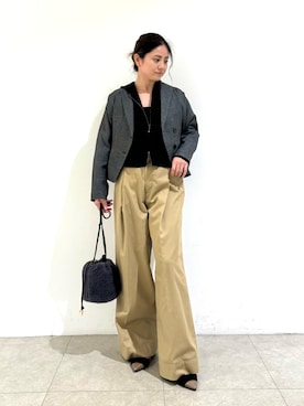 「qualite（カリテ）のアイテム（ジャケット/アウター）」を使った、MIKUさん（レディース・155cm）の秋コーディネート