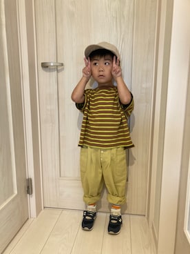 「NEW BALANCE（ニューバランス）のアイテム（スニーカー、ブルー系）」を使った、a04030109さん（キッズ・100cm）の秋コーディネート