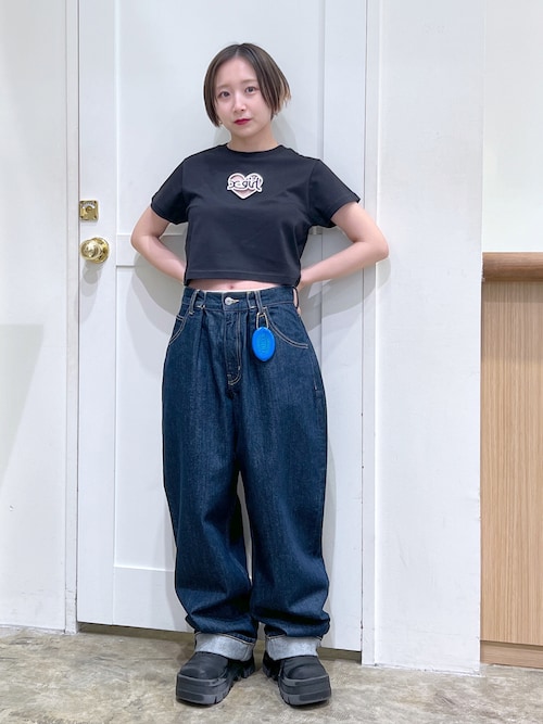 完売必須 X-girl×Peels HOLLOW PATCH S/S CROPPED TEE ロゴ◎ X-girl（エックスガール）の「X-girl × Peels HOLLOW PATCH S/S