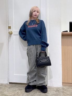 「アイテム（ショルダーバッグ）」を使った、河原光希さん（レディース・144cm）の夏コーディネート