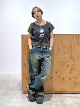 「アイテム（パンツ）」を使った、河原光希さん（レディース・144cm）の夏コーディネート