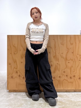 「アイテム（スウェットパンツ）」を使った、河原光希さん（レディース・144cm）の夏コーディネート