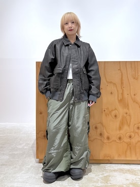 「アイテム（ブルゾン）」を使った、河原光希さん（レディース・144cm）の秋コーディネート