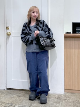 「アイテム（ニット/セーター）」を使った、河原光希さん（レディース・144cm）の夏コーディネート