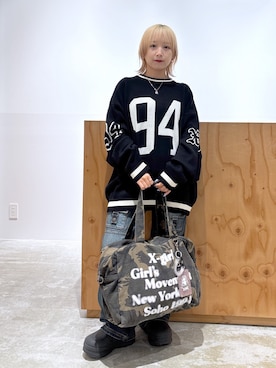 「アイテム（パスケース）」を使った、河原光希さん（レディース・144cm）の秋コーディネート