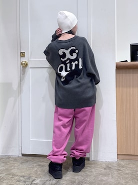 「アイテム（スウェットパンツ）」を使った、河原光希さん（レディース・144cm）の夏コーディネート