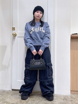 「アイテム（ショルダーバッグ）」を使った、河原光希さん（レディース・144cm）の夏コーディネート