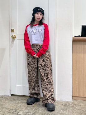 「アイテム（帽子）」を使った、河原光希さん（レディース・144cm）の夏コーディネート
