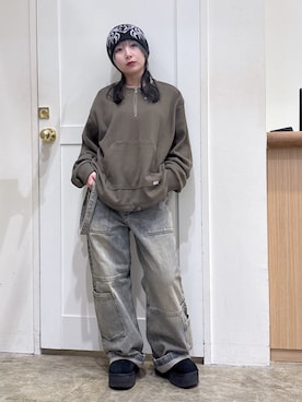 「アイテム（ニットキャップ/ビーニー）」を使った、河原光希さん（レディース・144cm）の夏コーディネート