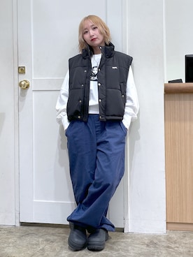 「アイテム（スウェット）」を使った、河原光希さん（レディース・144cm）の夏コーディネート