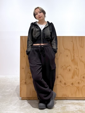 「アイテム（パーカー）」を使った、河原光希さん（レディース・144cm）の夏コーディネート