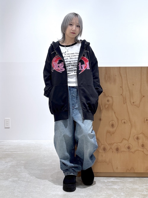 HEART AND WING ZIP UP SWEAT HOODIE（パーカー）｜X-girl（エックス