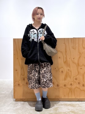 「アイテム（パーカー）」を使った、河原光希さん（レディース・144cm）の夏コーディネート