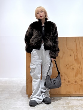 「アイテム（ブルゾン）」を使った、河原光希さん（レディース・144cm）の秋コーディネート