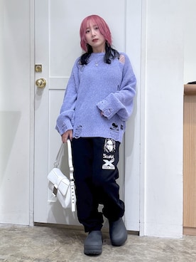 「アイテム（スウェットパンツ）」を使った、河原光希さん（レディース・144cm）の夏コーディネート