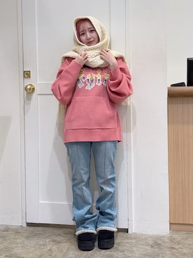 「アイテム（マフラー）」を使った、河原光希さん（レディース・144cm）の夏コーディネート