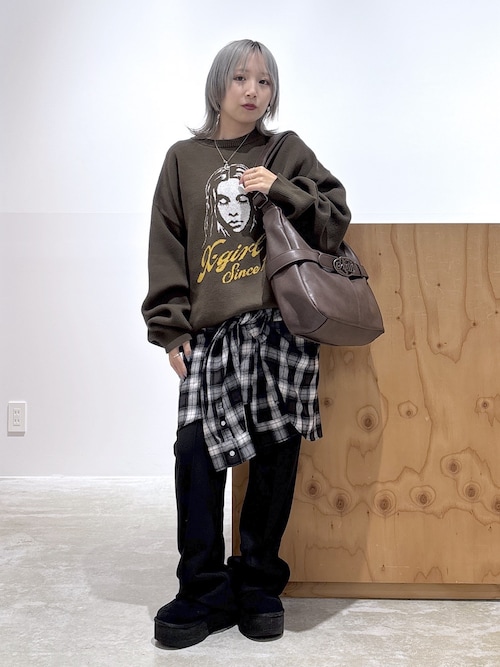 OVAL LOGO CLASP FAUX LEATHER SHOULDER BAG（ショルダーバッグ）｜X