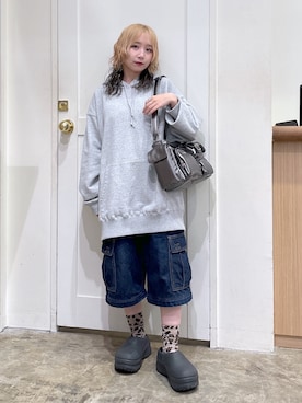 「アイテム（デニムパンツ）」を使った、河原光希さん（レディース・144cm）の夏コーディネート