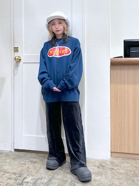 「アイテム（帽子）」を使った、河原光希さん（レディース・144cm）の夏コーディネート