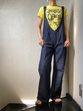 「ロックT」｜「アイテム（オールインワン・サロペット）」を使った、Ripさん（レディース・170cm）の夏コーディネート