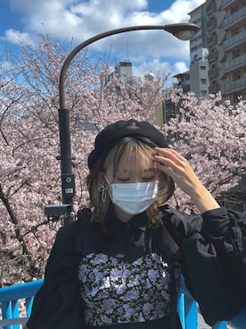 「はじめましてコーデ」｜「アイテム（ハンチング/ベレー帽）」を使った、みうみうさん（レディース・155cm）の春コーディネート