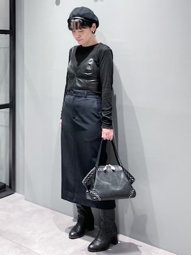 「アイテム（ボストンバッグ、ブルー系）」を使った、mc_hhさん（レディース・156cm）の秋コーディネート
