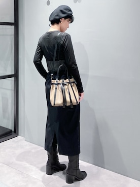 「HIROKO HAYASHI（ヒロコハヤシ）のPANIER（パニエ）2wayショルダーバッグ（ショルダーバッグ、ベージュ系）」を使った、mc_hhさん（レディース・156cm）の秋コーディネート