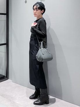 「HIROKO HAYASHI（ヒロコハヤシ）のOSSO VIVO PUNTI（オッソ ヴィーヴォ プンティ）ハンドバッグ（ハンドバッグ、グレー系）」を使った、mc_hhさん（レディース・156cm）の秋コーディネート