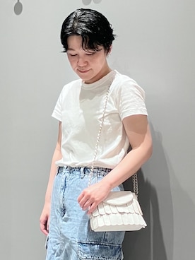 「HIROKO HAYASHI（ヒロコハヤシ）のチェーン付長財布用 ロングチェーン（キーケース/キーアクセサリー、シルバー系）」を使った、mc_hhさん（レディース・156cm）の夏コーディネート