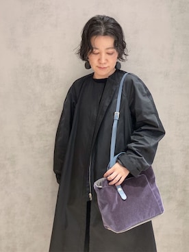 「アイテム（モッズコート、ブラック系）」を使った、mc_hhさん（レディース・156cm）の秋コーディネート