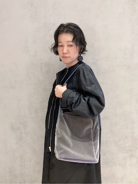 「アイテム（モッズコート、ブラック系）」を使った、mc_hhさん（レディース・156cm）の秋コーディネート