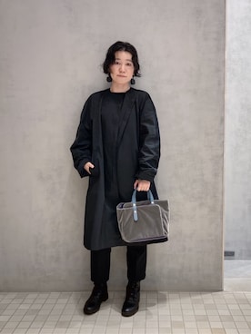 「アイテム（モッズコート、ブラック系）」を使った、mc_hhさん（レディース・156cm）の秋コーディネート