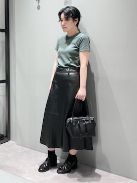 「HIROKO HAYASHI（ヒロコハヤシ）のPANIER（パニエ）ボストンバッグ（ボストンバッグ、ホワイト系）」を使った、mc_hhさん（レディース・156cm）の夏コーディネート