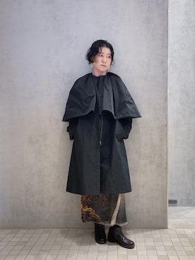 「アイテム（モッズコート、ブラック系）」を使った、mc_hhさん（レディース・156cm）の夏コーディネート