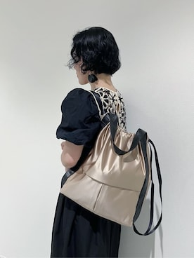 「HIROKO HAYASHI（ヒロコハヤシ）のアイテム（バックパック/リュック）」を使った、mc_hhさん（レディース・156cm）の夏コーディネート