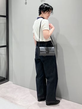 「HIROKO HAYASHI（ヒロコハヤシ）のPRATICO（プラティコ）ショルダーバッグ（ショルダーバッグ、グレー系）」を使った、mc_hhさん（レディース・156cm）の夏コーディネート