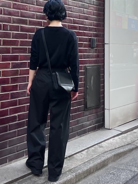 「HIROKO HAYASHI（ヒロコハヤシ）のTRIS（トリス）ショルダーバッグS（ショルダーバッグ、ブラック系）」を使った、mc_hhさん（レディース・156cm）の春コーディネート