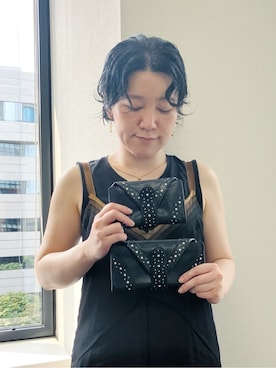 「アイテム（財布、ブルー系）」を使った、mc_hhさん（レディース・156cm）の夏コーディネート