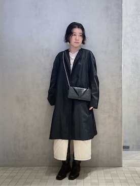 「アイテム（モッズコート、ブラック系）」を使った、mc_hhさん（レディース・156cm）の秋コーディネート