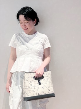 「THE EMPORIUM（ジエンポリアム）の◆ライン入りパ-カ（パーカー、ブルー系）」を使った、mc_hhさん（レディース・156cm）の春コーディネート