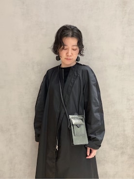 「アイテム（イヤリング、ブラック系）」を使った、mc_hhさん（レディース・156cm）の秋コーディネート