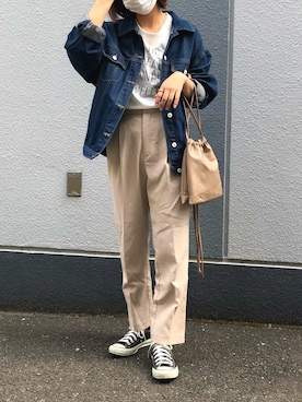 「classicalelf（クラシカルエルフ）のアイテム（デニムジャケット）」を使った、pisa.さん（レディース・158cm）の春コーディネート