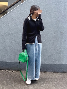 「アイテム（デニムスカート）」を使った、pisa.さん（レディース・158cm）の秋コーディネート