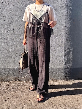 「AS KNOW AS plus（アズノゥアズプラス）のアイテム」を使った、pisa.さん（レディース・158cm）の夏コーディネート