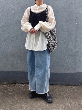「アイテム（デニムスカート）」を使った、pisa.さん（レディース・158cm）の秋コーディネート