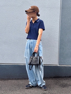 「アイテム（ポロシャツ）」を使った、pisa.さん（レディース・158cm）の夏コーディネート