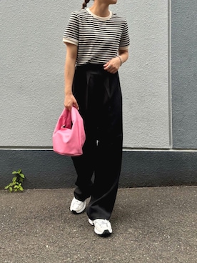 「classicalelf（クラシカルエルフ）のアイテム（スラックス）」を使った、pisa.さん（レディース・158cm）の夏コーディネート
