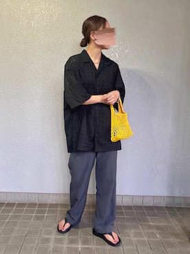 「アイテム（スラックス）」を使った、pisa.さん（レディース・158cm）の夏コーディネート