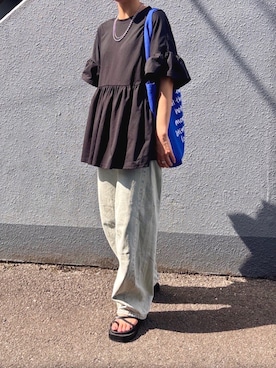 「カーブデニム」｜pisa.さん（レディース・158cm）の夏コーディネート