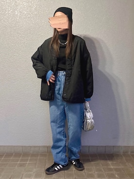 「アイテム（ノーカラージャケット）」を使った、pisa.さん（レディース・158cm）の秋コーディネート